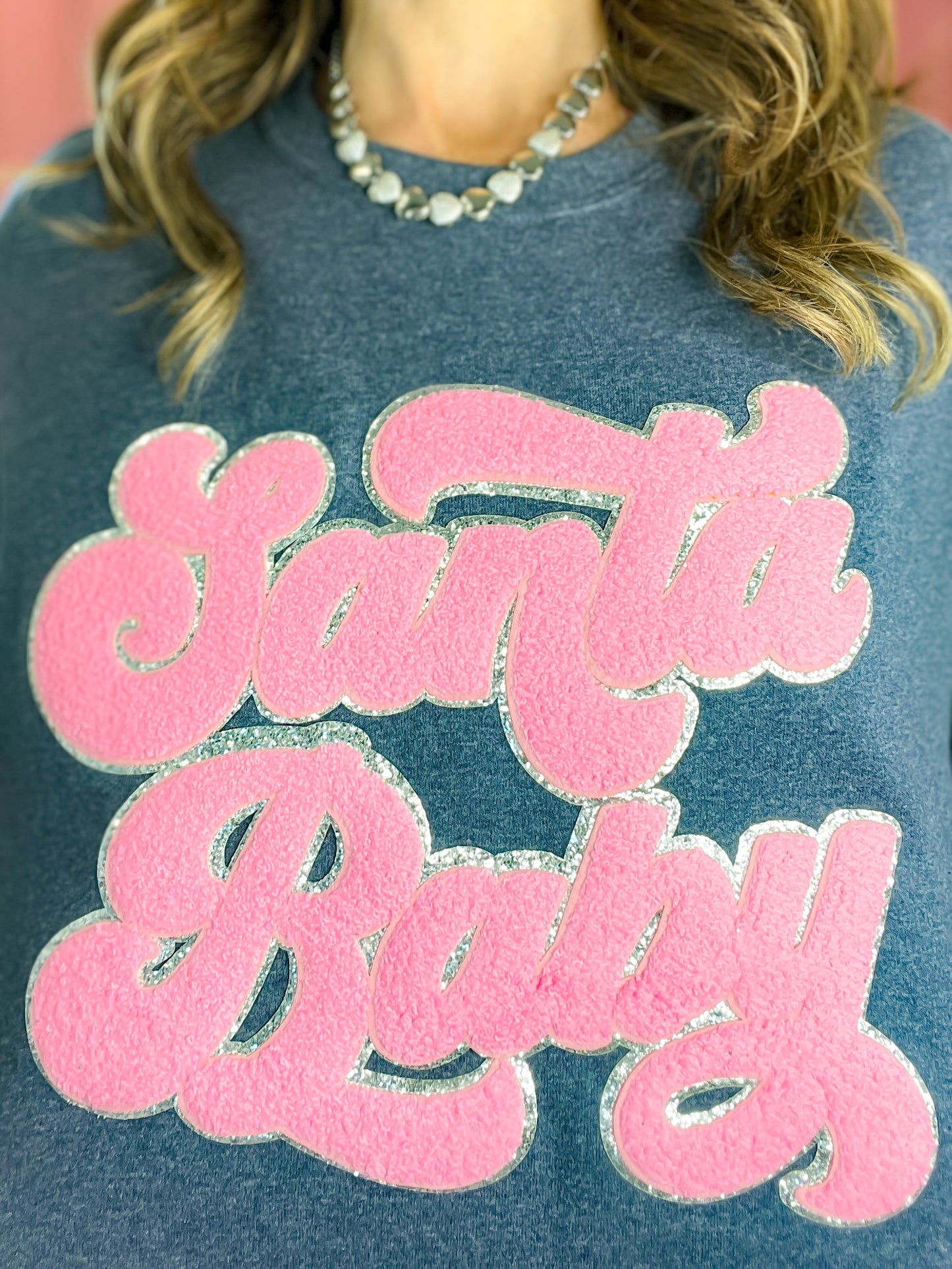 Santa Baby Chenille Sweatshirt Top