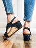 Corkys Carley Wedge Sandals in Denim