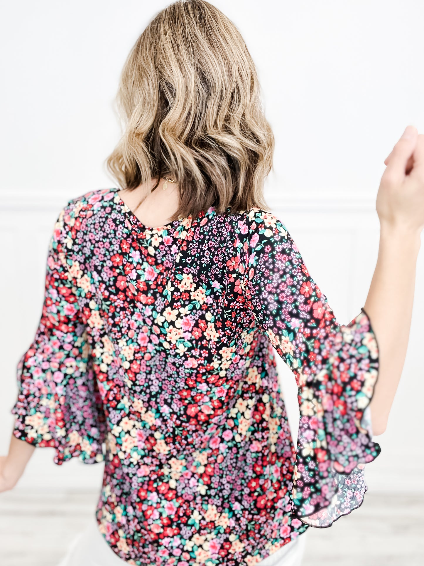 Dancing on the Ceiling Tunic Top with Waterfall Bell Sleeves