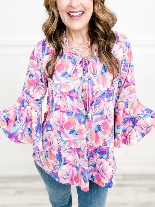 Take on Me Tunic Top with Waterfall Bell Sleeves