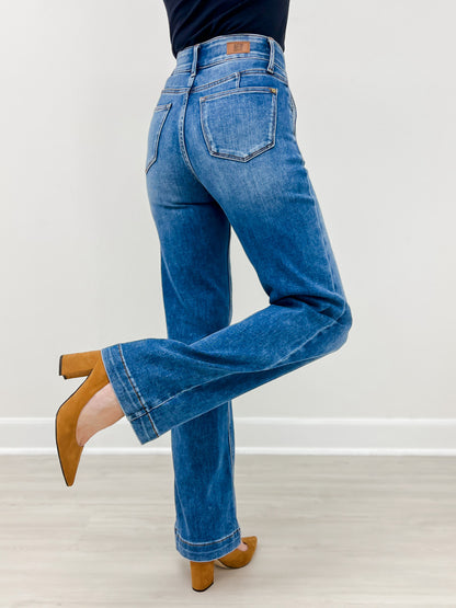 Avery Denim The Tailored Trouser - Classic Blue