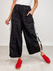 Elastic Waist Jogger Pants With Side Detail Ribbon Ties