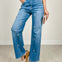 MICA Denim High Rise Wide Leg Embellished Jeans