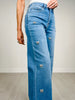 MICA Denim High Rise Wide Leg Embellished Jeans