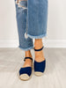 Sunset Lace Espadrille Flats in Navy