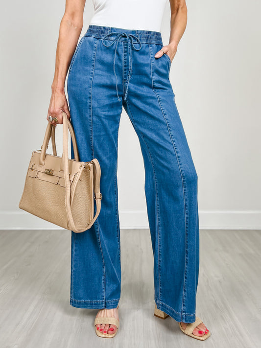 MICA Denim High Rise Wide Leg Denim Joggers