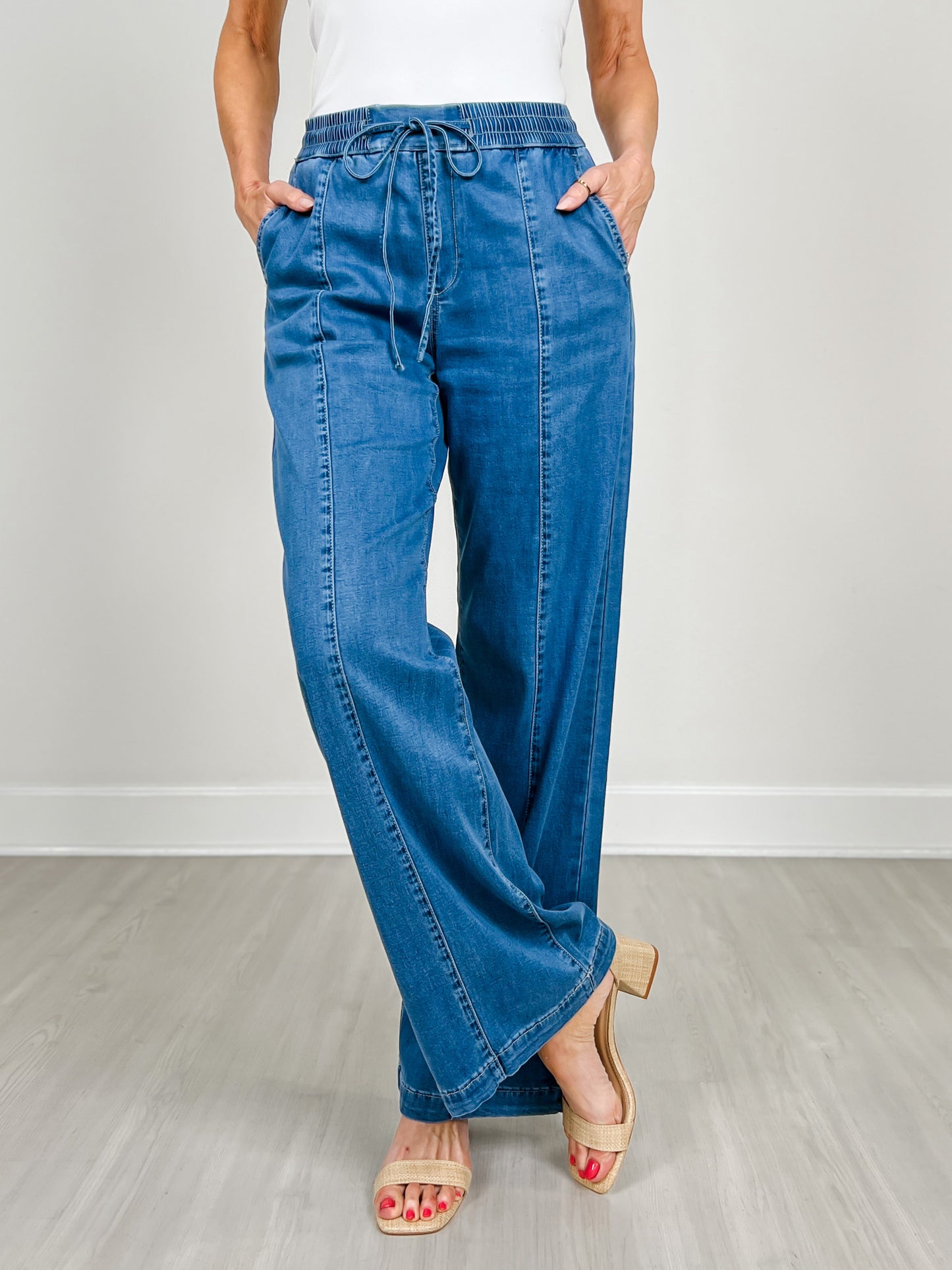 MICA Denim High Rise Wide Leg Denim Joggers