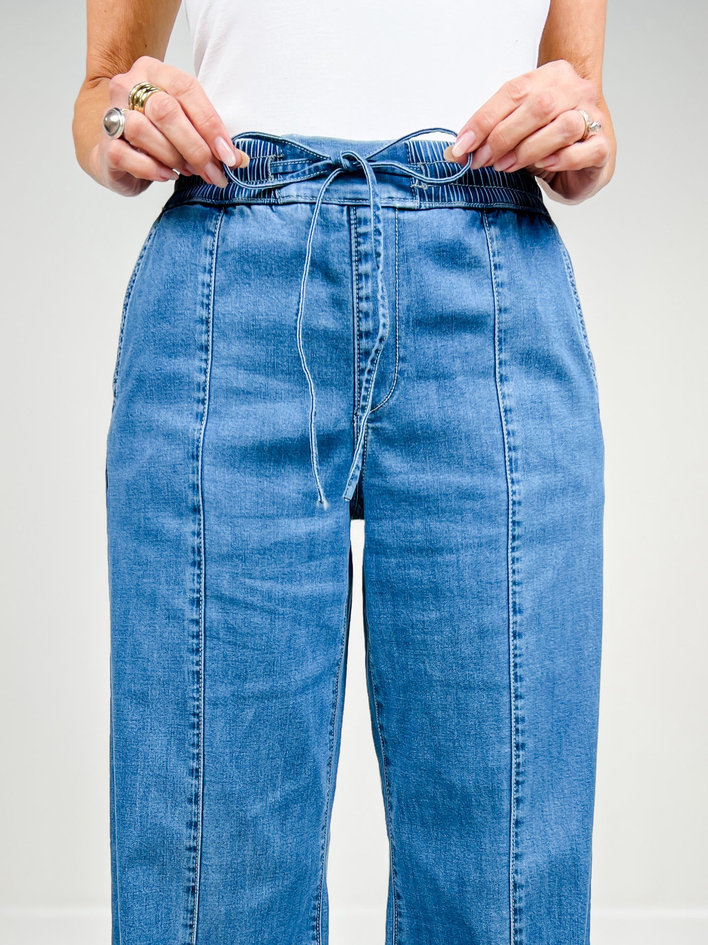 MICA Denim High Rise Wide Leg Denim Joggers