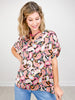 Paisley Print V-Neckline Top with Dolman Sleeves