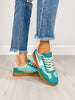 Color Pop Stripe Accent Sneakers in Green Multi