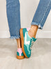Color Pop Stripe Accent Sneakers in Green Multi