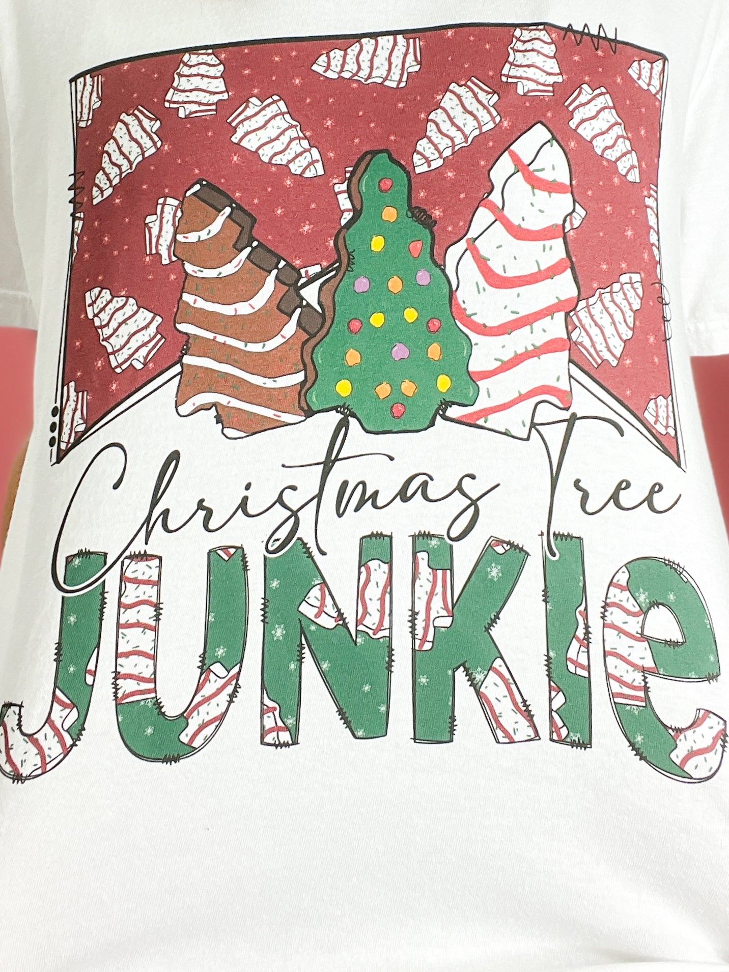 Christmas Tree Junkie Graphic Top