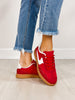 Color Pop Stripe Accent Sneakers in Red