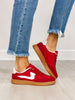 Color Pop Stripe Accent Sneakers in Red