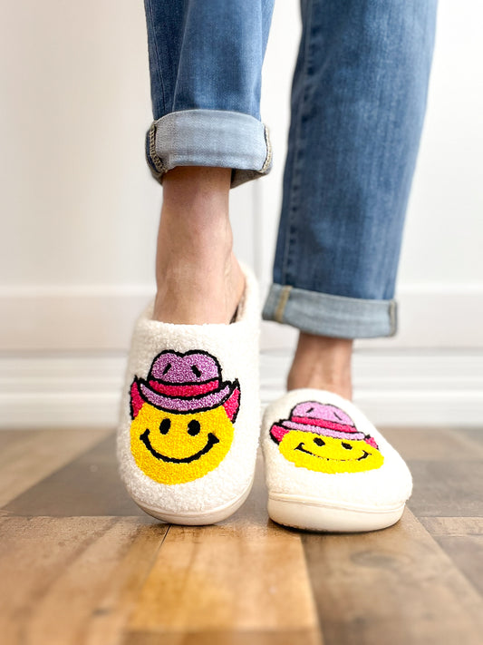 Yee-Haw Smiley Face Slippers hi