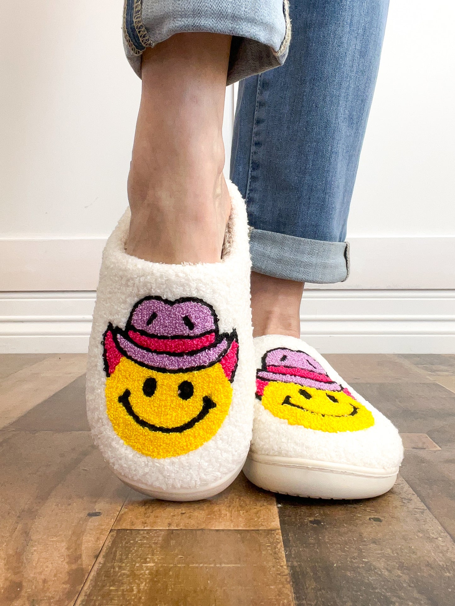 Yee-Haw Smiley Face Slippers hi