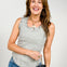Bow Trim Ruffled Knit Tank Top in Heather Grey