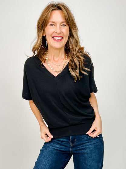 Double V Short Sleeve Top