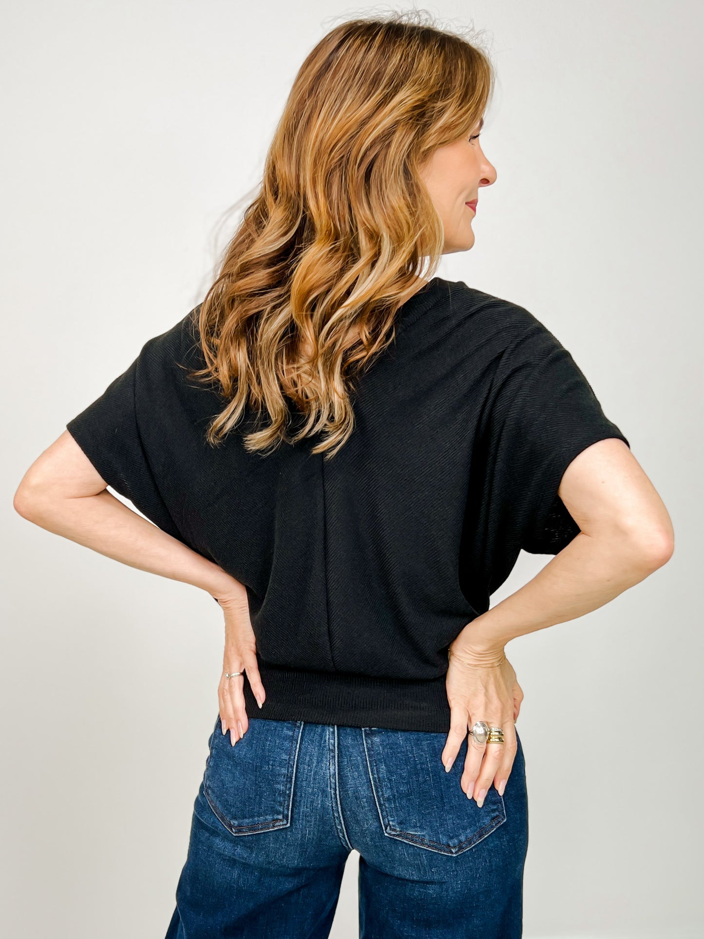 Double V Short Sleeve Top
