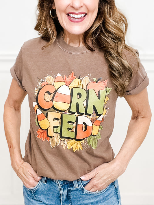 Candy Corn Fed Thanksgiving Graphic Tee