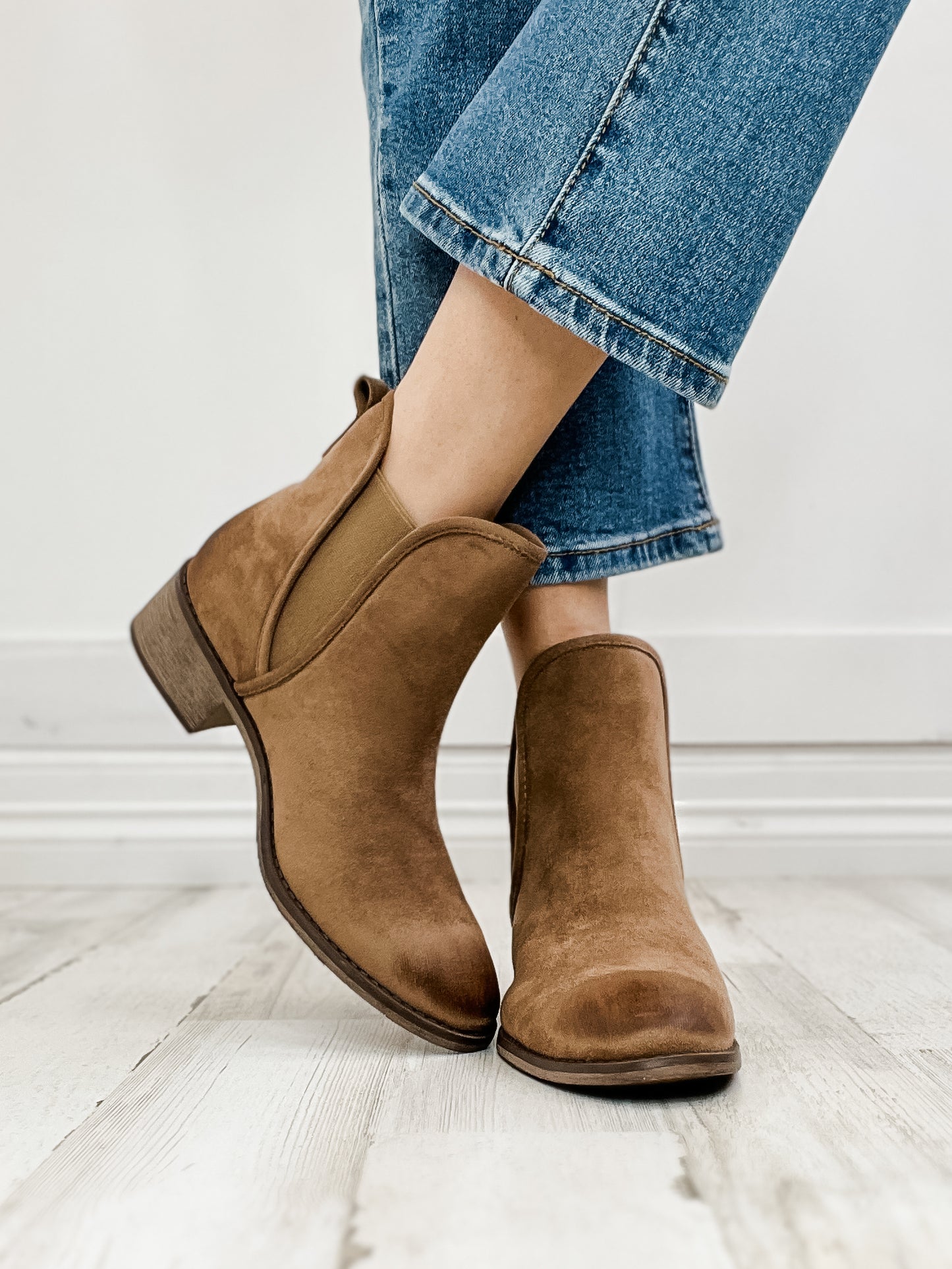 Pierre Dumas Jasper Bootie in Taupe Suede