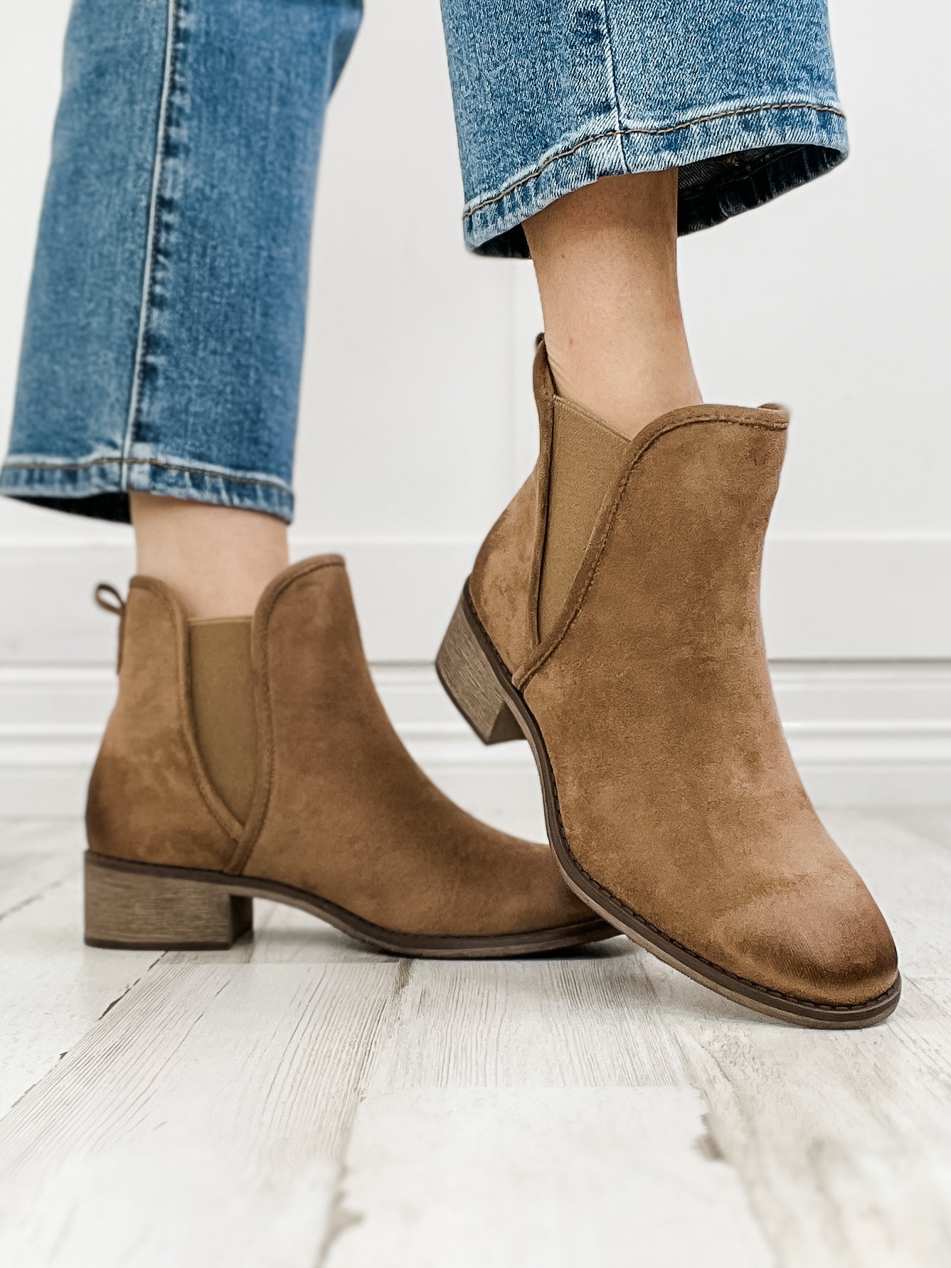 Pierre Dumas Jasper Bootie in Taupe Suede