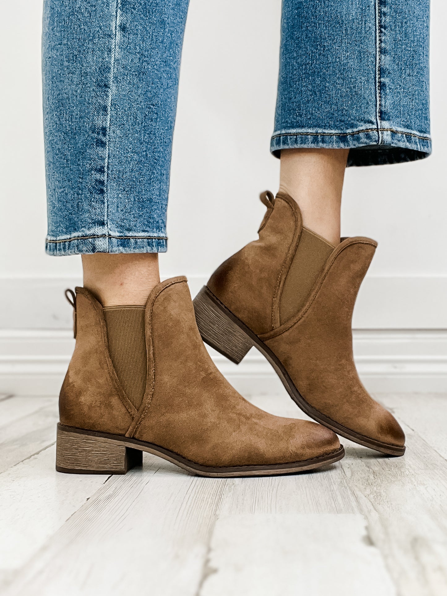 Pierre Dumas Jasper Bootie in Taupe Suede