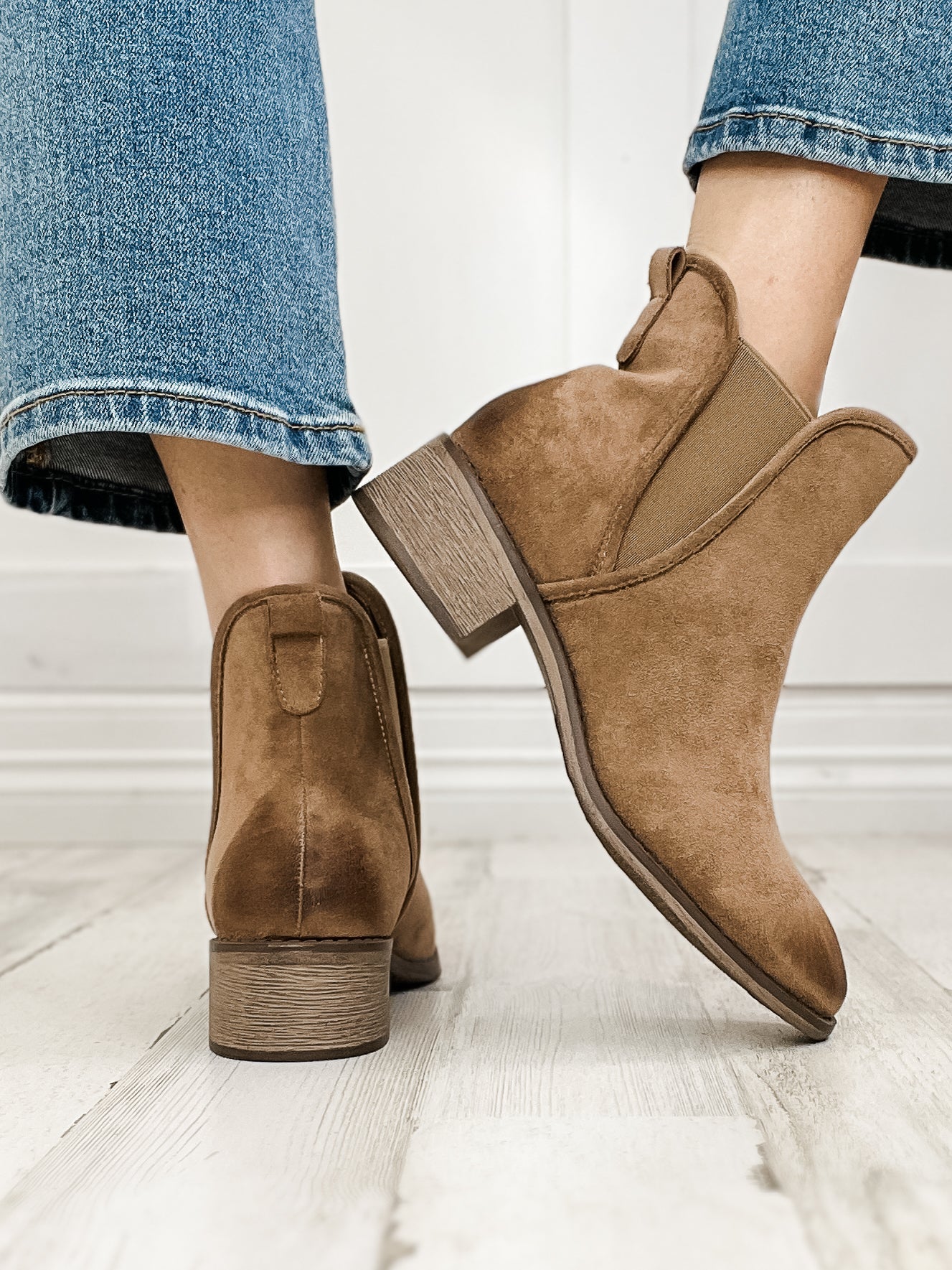 Pierre Dumas Jasper Bootie in Taupe Suede