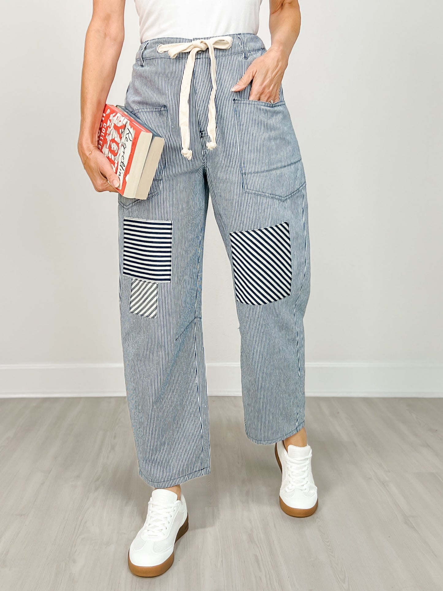 Relaxed Striped Drawstring Pants