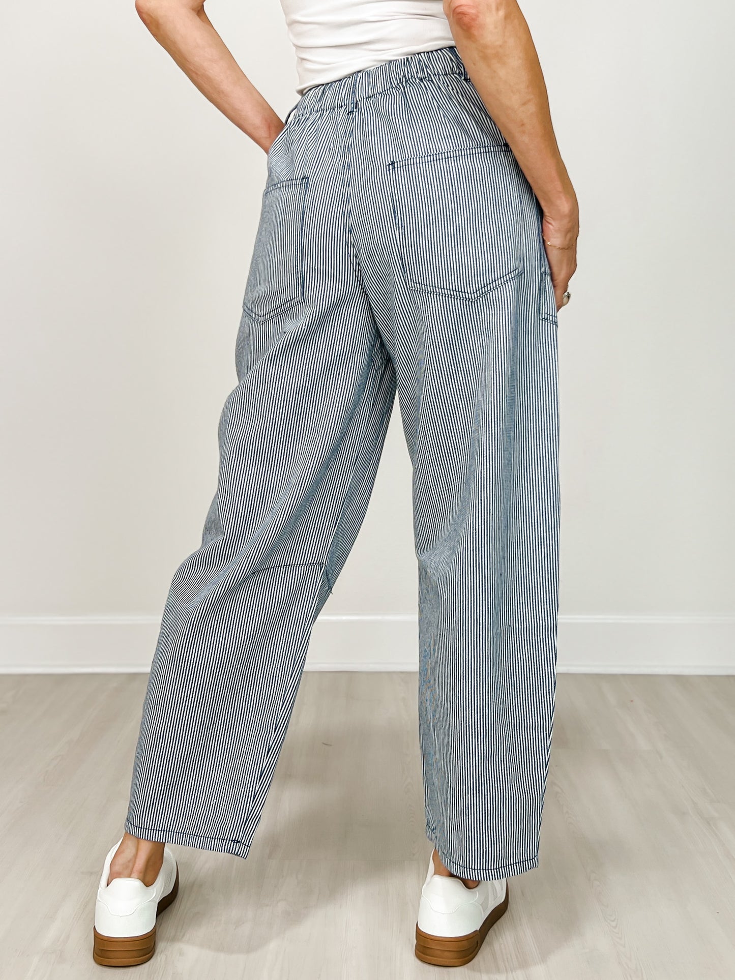 Relaxed Striped Drawstring Pants