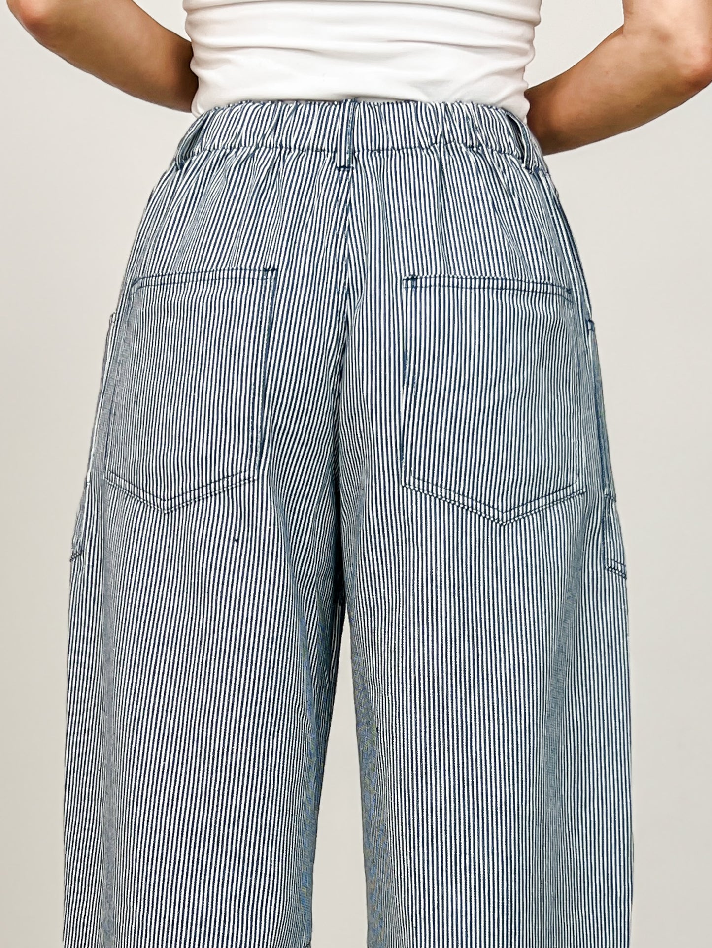 Relaxed Striped Drawstring Pants