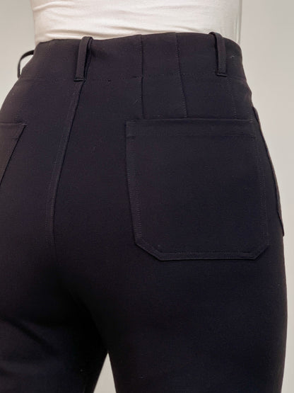 High Waisted Pants with Belt Loops and Side Pockets