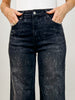 Daisy Digital Laser Print Stretch Wide Leg Jeans