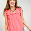 Sleeveless Ruffle Detail Solid Knit Top - GRP A