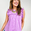 Sleeveless Ruffle Detail Solid Knit Top - GRP B