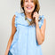 Sleeveless Ruffle Detail Solid Knit Top - GRP B