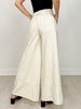 High Waist Wide Leg Pants with Roomy Front Pockets in Cream Dot