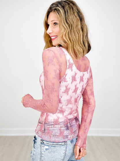Long Sleeve Lace Layering Top