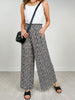 Wide Leg Leopard Pleated Comfy Pants