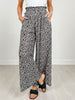 Wide Leg Leopard Pleated Comfy Pants