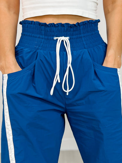 High Waisted Solid Knit Racer Stripe Pants