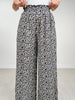 Wide Leg Leopard Pleated Comfy Pants