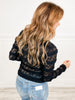 Long Sleeve Solid Knit Top with Lace Detail
