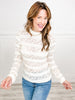 Long Sleeve Solid Knit Top with Lace Detail
