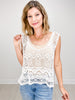 Round Neck Sleeveless Solid Crochet Top