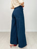 High Waist Wide Leg Pants with Roomy Front Pockets in Navy Dot