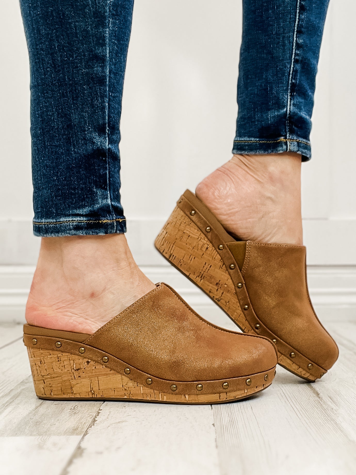 Corkys Marley Cork Wedge Clogs in Antique Bronze