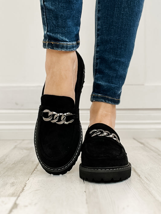 Corkys Literally Loafers in Black Faux Suede