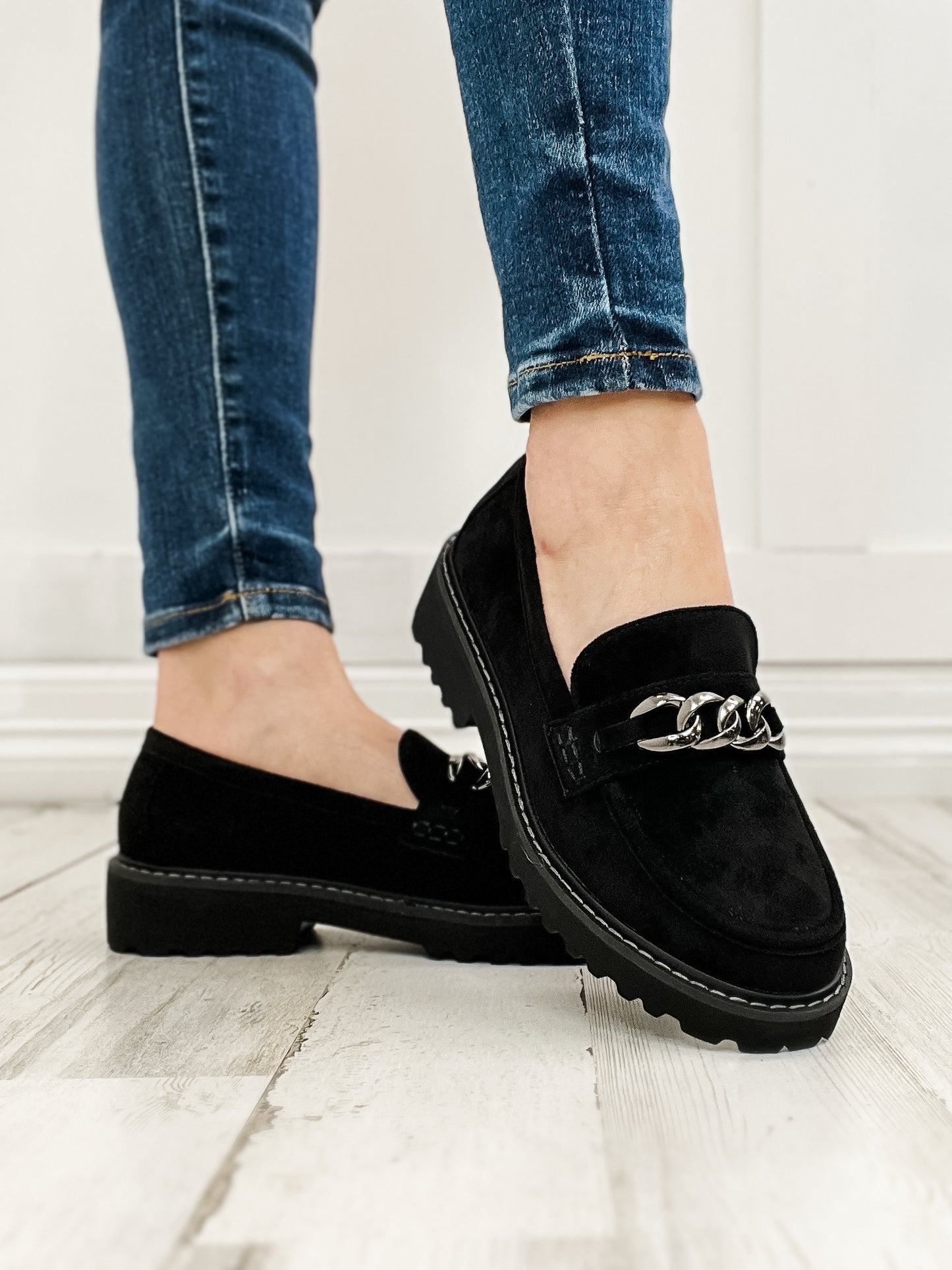 Corkys Literally Loafers in Black Faux Suede