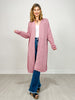 Lightweight Long Cardigan Sweater in Cashmere Rose
